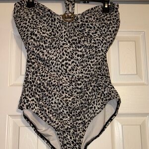 Michael Kors Black and White One Piece Swimsuit